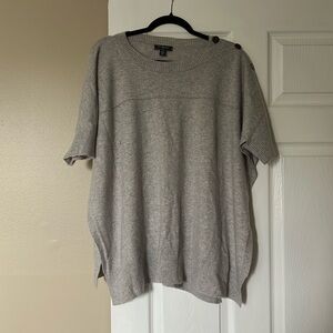 Grey T shirt pull over sweater from saks
